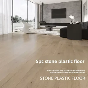 SPC Stone Plastic Click Lock Flooring Cement Gray Vinyl Sheet Commercial Residential Use Tile Style Marble Pattern Waterproof 5