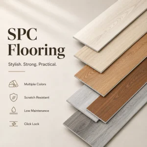 SPC Vinyl Click Lock Waterproof Rigid Core Plank 5mm IXPE Pad Oak Grain Factory Supplier