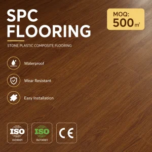 SPC Vinyl Flooring, High Gloss, Wear Resistant, Rigid Core, 8mm 10mm, Commercial