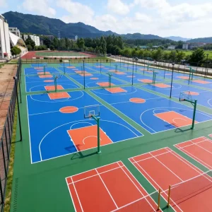 SPU System All-Plastic Non-Particle Sprayed Wet Pour PU Coating Outdoor Basketball Tennis Court High Elastic Flooring