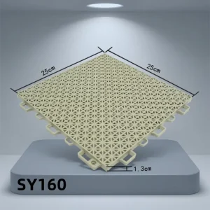 SY160 Plastic Interlocking Pickleball Sports Flooring Tile with Drainage 25x25x1.3cm Outdoor Use