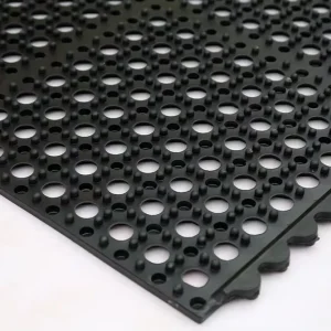Safety SBR Rubber Anti-fatigue Mat Drainage Holes Non-slip Modular Industrial Standing Mat Oil-proof Kitchen Floor Rug Workshop