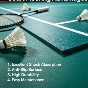 Sample Ready Same Day Dispatch 6.0mm Thick Badminton Court PVC Flooring Professional Grade Anti UV Shock Absorption Sports