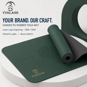 Sanded PU Yoga Mat Single Color High Grip Non Slip for Core Stability