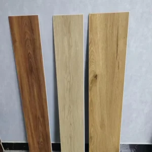 Scratch-Resistant Plain Wood Grain SPC Flooring Waterproof Click Installation Traditional Design