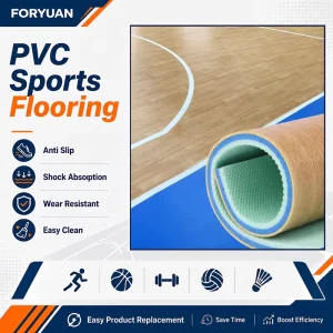 Scratch Resistant Stable Installation Indoor Pvc Roll Sports Flooring for Indoor Stadium Training Facility Upgrade Projects