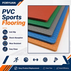 Seamless Finish Sports Vinyl Flooring PVC Roll for Indoor Gymnasium Basketball Court Facility Projects