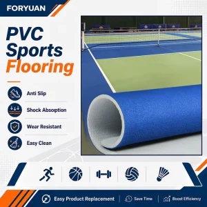 Seamless Installation Low Maintenance Indoor Pvc Roll Sports Flooring for Gymnasium Training Facility Upgrade Projects