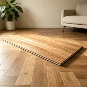 Seamless Installation Wood Veneer SPC Floor Click Lock Real Oak Veneer Surface Rigid Core Floor