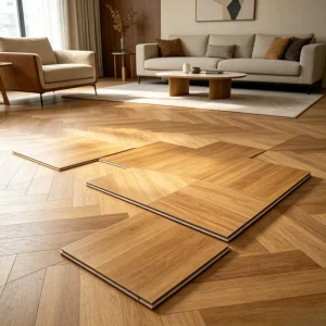 Seamless Installation Wood Veneer SPC Floor Click Lock Real Oak Veneer Surface Rigid Core Floor