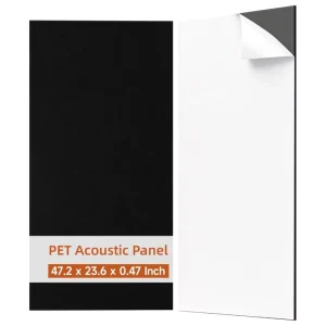 Self Adhesive Black PET Acoustic Panel Polyester Fiber Soundproof Wall Panel Easy Install Sound Absorbing Panel for Home Theater