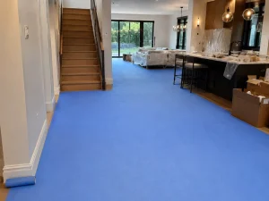 Self-Adhesive Floor Protection Film, Laminated Non-Woven Fabric, Medium Weight, Blocks Paint Dust and Construction Debris