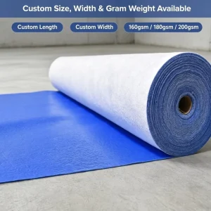 Self-Adhesive Protective Felt Roll High Absorbent Easy Clean PE Coated Floor Protection Mat for Painting & Renovation