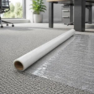 Self-Adhesive Soft Moisture-Proof Transparent PE Carpet Protection Film Roll Dust Protection