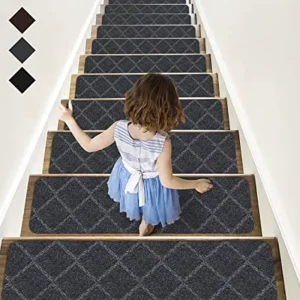 Self-Adhesive Stair Mats Embossed Non-Slip Step Pads Step Stickers Dirt-Resistant Floor Mats Stair Tread Carpet