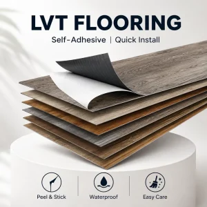 Self Adhesive Vinyl Peel Stick PVC Floor Tiles Marble Design Anti Slip Kitchen Bathroom Manufacturer Custom