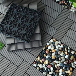 Self-install Outdoor WPC Decking Ground Snap-Together Courtyard PVC Flooring Interlocking Anti-corrosion Wood-plastic Flooring