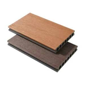 Seven Hole Co extrusion WPC Decking Single Sided Fine Lines Waterproof Eco Friendly Interlocking DUAL LOCK Courtyard