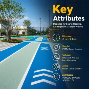 Shock Absorbent SBR EPDM Rubber Granules for Flooring Breathable Synthetic Running Track Material