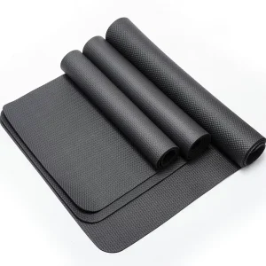 Shock Absorber Sound Proof Spinning Bike Treadmill Mat Non Slip Safety Heavy Duty NBR 4MM Thick 160x68CM Black Exercise Fitness