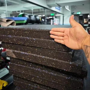 Shock-Absorbing 5-15 mm Composite Rubber Gym Flooring Mat with Glossy Surface