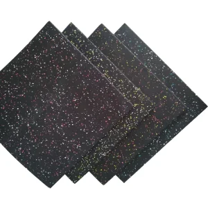 Shock-Absorbing Black Heat-Resistant Anti-Slip EPDM Rubber Gym Floor Mats