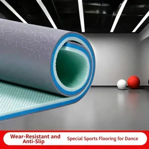 Shock-Absorbing Gem Texture PVC Waterproof Anti-Skid Sports Vinyl Flooring 4.5mm for Multi-Sport Court