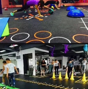 Shock Absorbing Indoor Gym Rubber Flooring Tile 10mm 20mm