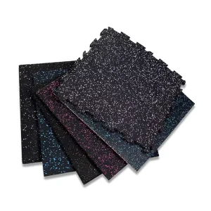 Shock-Absorbing Interlocking Rubber Gym Flooring Tiles