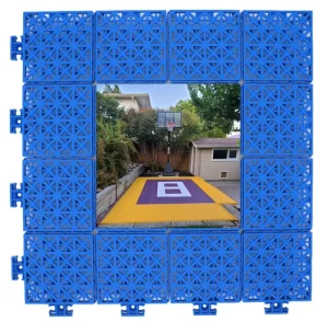 Shock-Absorbing Interlocking Sports Tiles for Indoor Fitness Areas and Basketball Courts