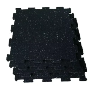 Shock-Absorbing Joint-Friendly Rubber Gym Mats for Workouts, Interlocking Protective Flooring