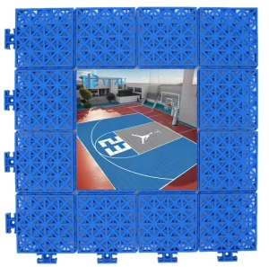 Shock Absorbing Modular Plastic Sport Court Tiles Eco Friendly Interlocking Indoor Basketball Badminton Court Flooring Slip