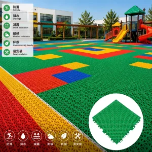 Shock-Absorbing Plastic Floor Tiles for Outdoor Basketball Training Courts