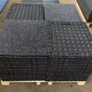 Shock-Absorbing Sound-Insulating Non-Slip Rubber Gym Flooring 1 m x 1 m