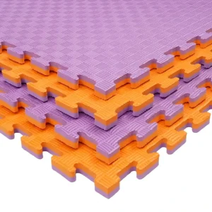 Shock-Absorbing Taekwondo Mat, 1M x 1M Interlocking Anti-Slip Tiles for Playgrounds and Gyms