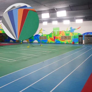 Shock Absorbing Waterproof Soft 5mm Thick PVC Sport Basketball Flooring Outdoor