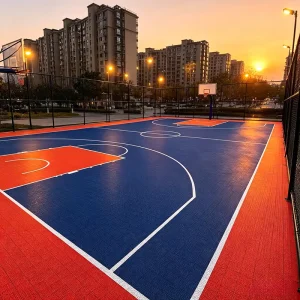 Shock Absorption Outdoor Court Floor Tiles Customizable Interlocking Sports Flooring for Community Recreation Center