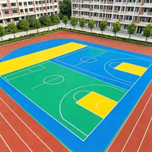 Shock Absorption Outdoor Sports Flooring Tiles Low-maintenance Interlocking Sports Flooring for Public Spaces