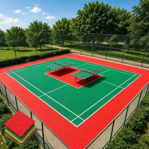 Shock-Buffer Interlocking Plastic Floor Tiles for Outdoor Table Tennis Competition Ground