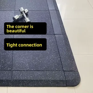 Sigomi Large PVC Rubber Home Gym Floor Mat L Shaped Edge Strip Slope Edge Strip Snap Button Buckle Shock Protective Flooring