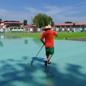 Silicone PU Floor Coating Eco Friendly Material for Community Sports Facility Construction