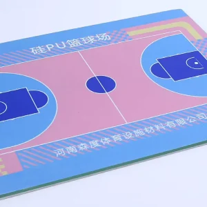 Professional High Density 8mm Fireproof Silicone Indoor Tennis Basketball Court Flooring Roll Multi Purpose Slip Resistant