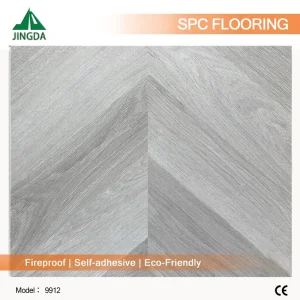 Silvergrey Waterproof SPC Click Flooring 5mm Chevron Pattern Rigid Core for Apartments
