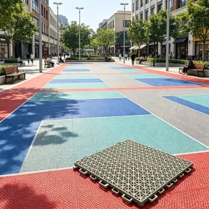 Single Replacement Interlocking Modular Floor Tile for Home, Backyard and Sports Grounds