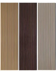 Slat Acoustic Sound Panel Removable MDF 3D Black Eco Friendly High Noise Reduction Contemporary Design Apartment Hospital Living