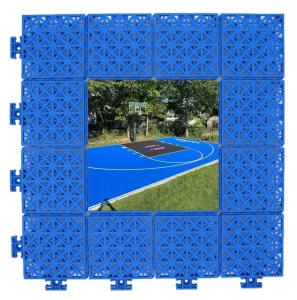 Slip-Resistant Interlocking Plastic Sports Tiles for Indoor and Outdoor Badminton and Basketball Courts, Shock-Absorbing