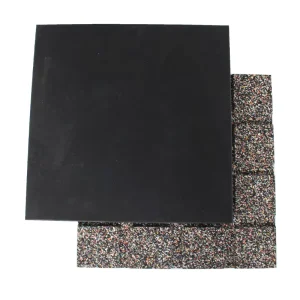 Smooth-Surface Black Rubber Gym Flooring Tiles for Weightlifting, 3 cm, 4 cm or 5 cm Thick