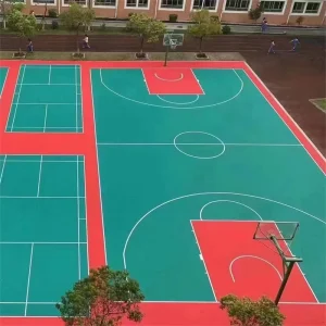 Snap Together TPE Interlocking Sports Flooring Fast Install Outdoor Community Plastic Basketball Court Floor Tile
