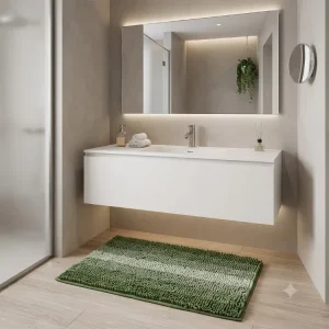 Soft Absorbent Tufted Chenille Bath Rug Non-slip Pet-friendly Machine Washable Bath Floor Mat
