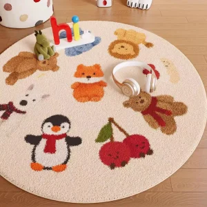 Soft Baby Animal Play Mat for Tummy Time and Crawling, Non-Slip Cartoon Design